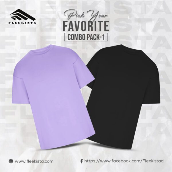 Top Notch Unisex Drop Shoulder T-shirt x 2 | Combo Pack- 1